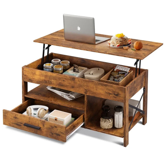 GALAXHERO Lift Top Coffee Table with Hidden Compartment Storage