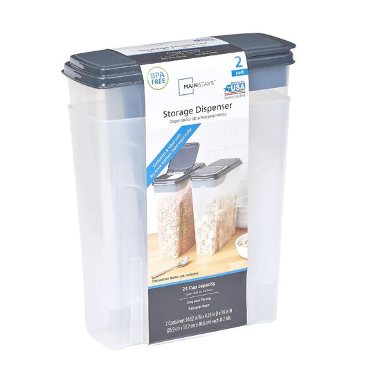 2-Pack Plastic Cereal Dispenser Containers
