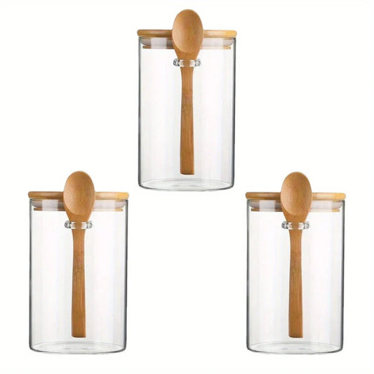 Airtight Glass Jars with Bamboo Lids
