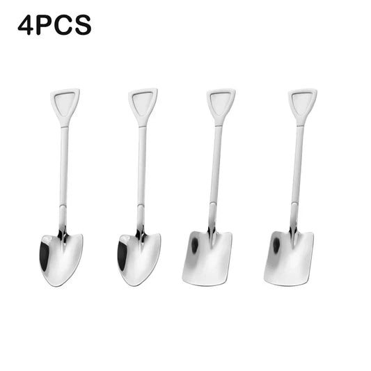 4/10PCS Stainless Steel Shovel Coffee Spoon Set