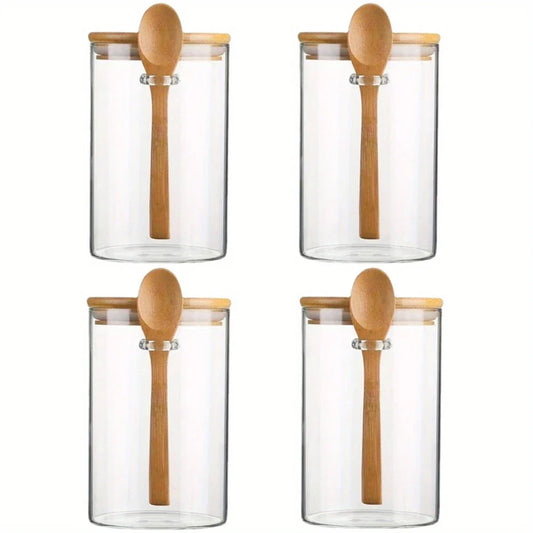 Airtight Glass Jars with Bamboo Lids