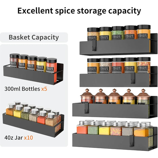 Metal Magnetic Spice Storage Rack – DIY Kitchen Organizer