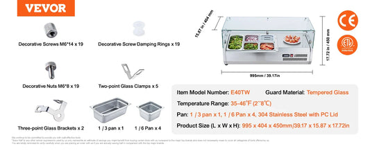 SucceBuy Refrigerated Condiment Prep Station