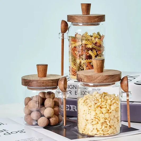 Glass Sealed Jar with Wooden Spoon 2