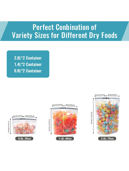 6pcs Closed Food Storage Containers with Lids