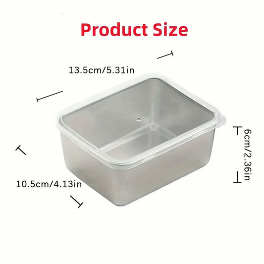 6pcs Storage Containers, Stainless Steel Fresh-Keeping Box