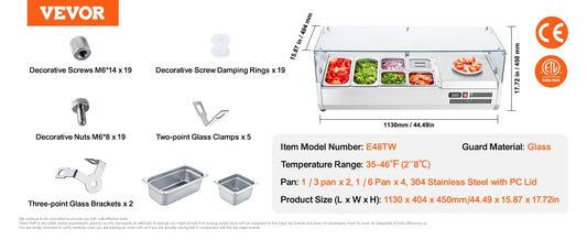 SucceBuy Refrigerated Condiment Prep Station