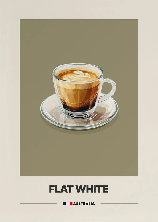 Minimalist Coffee Art Poster – Latte, Cappuccino, Mocha