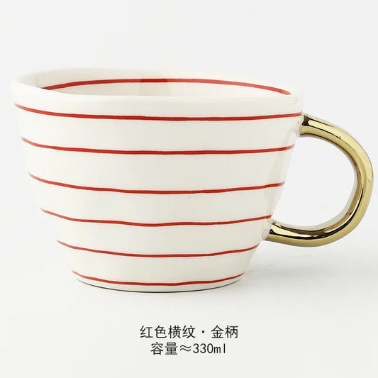 Nordic Hand-Painted Ceramic Coffee Cup