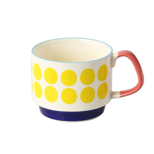 300ml Japanese Flower Ceramic Mug Set