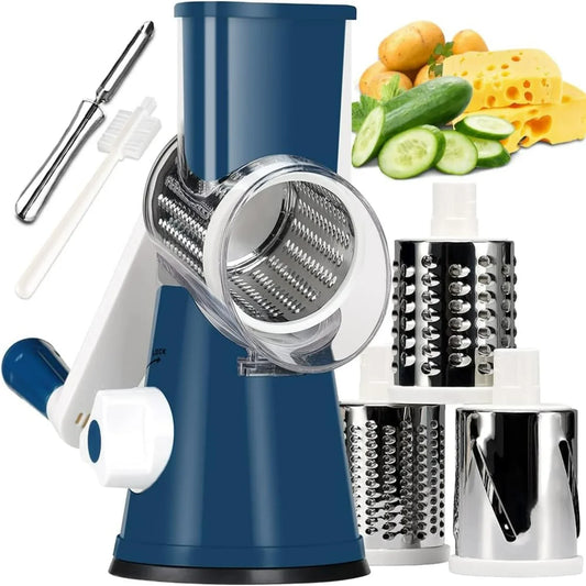 Efficient Dark Blue Rotary Cheese Grater