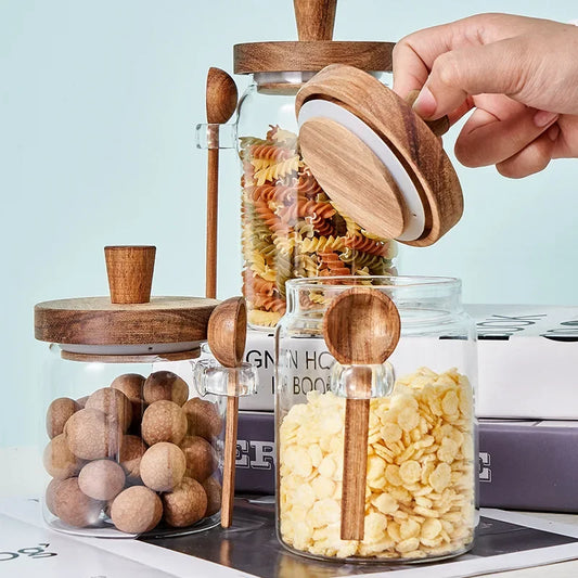 Glass Sealed Jar with Wooden Spoon 2