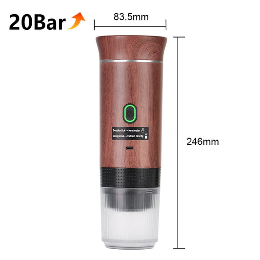 Portable Wireless Espresso Coffee Maker – 3-in-1 Travel Machine