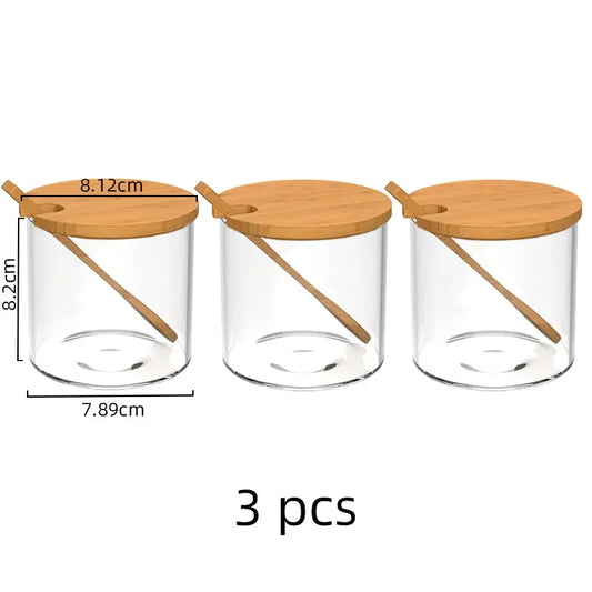 Glass Storage Jar with Wood Lid